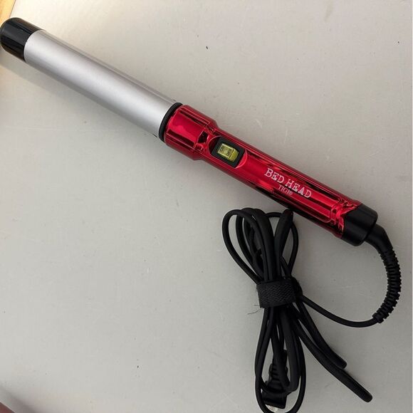 Bed Head  Red Silver Corded Electric Curlipops Clamp Free Curling Wand EUC - Picture 1 of 6